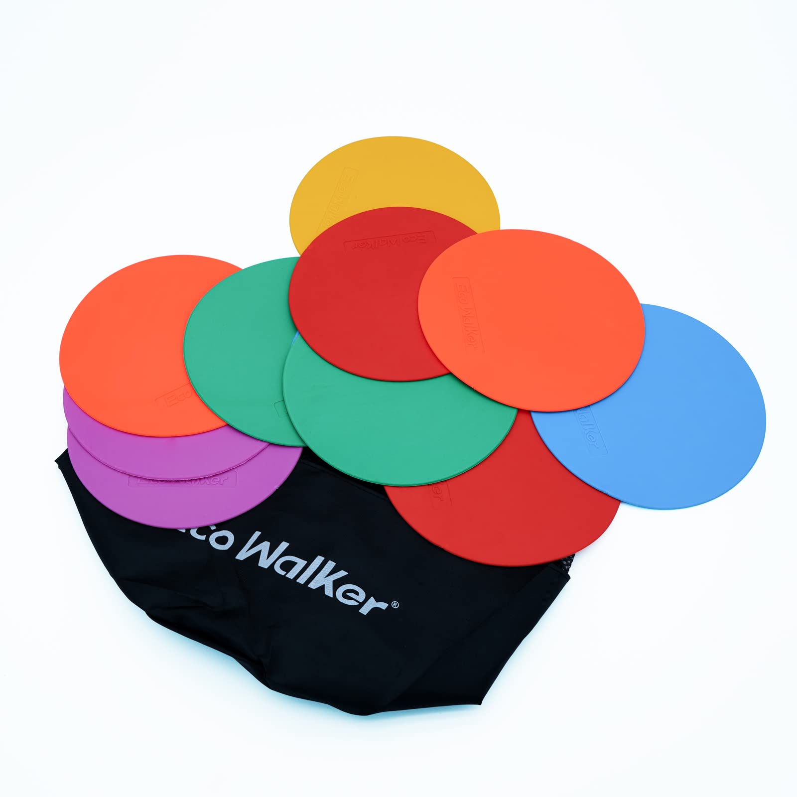 Eco Walker 6inch Non-Skid Flat Cone Spot Markers for Sports Speed Agility Training (Without Hole)