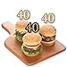 Adult 40th Birthday - Gold - Dessert Cupcake Toppers - Birthday Party Clear Treat Picks - Set of 24