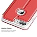 iPhone 8 Plus Case, iPhone 7 Plus Case [Touch Series][View Window], Folio Flip PU Leather Case,Magnetic Closure, Case for iPhone 8 Plus /7 Plus Special Edition with Stand, Metal Sensor 5.5 inch (Red)