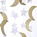 ZOOYOO Glitter Paper Garland Moon and Stars Ornaments,for a Variety of Activities and Party Supplies.10ft-2pcs-Gold/White