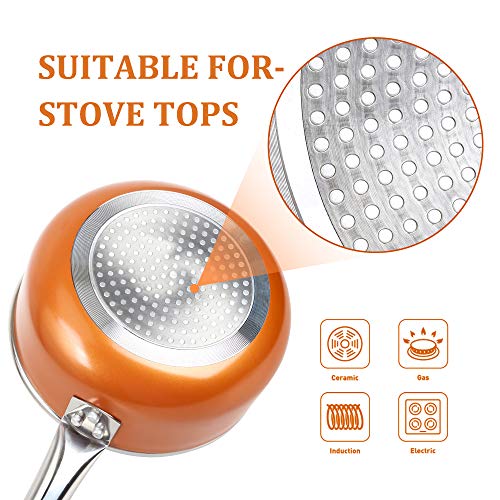 image for SHINEURI 1.5 qt. Saucepan, Mini Saute Pan with Lid - Cooking for Soup,