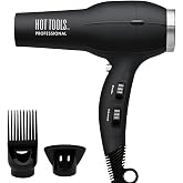 Hot Tools Pro Artist 1875 Watt Turbo Ionic Salon Hair Dryer, Black | High Airflow for Fast Drying, Lightweight Design, Frizz Control, Diffuser, Concentrator, Multiple Heat Settings, Cool Shot