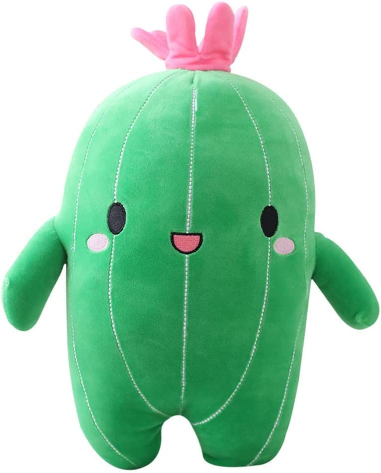 JOSON 9.8" Cactus Plush Stuffed Plant with Smiley Soft Cactus Plush Toy, Birthday Party Gift for Boys and Daughters