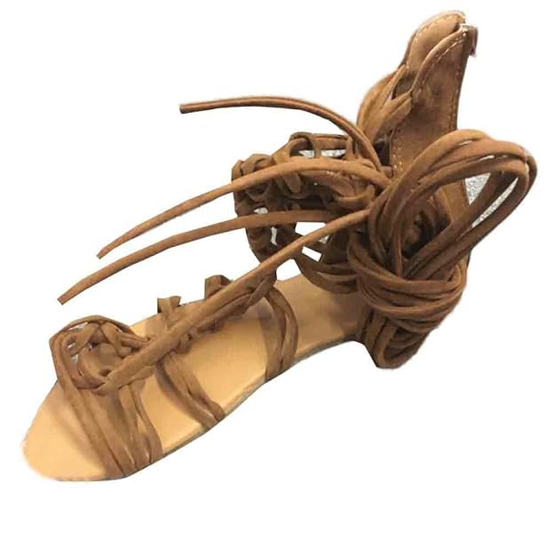 Elecenty Sandalen Damen,Schuhe Hohe Stiefel Shoes Schuh Böhmen Sommerschuhe Sandaletten Geflochten Frauen Sommer Offene Flach