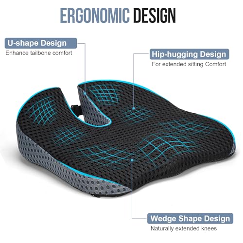 Ajiteogy Seat Cushion for Car Drivers – Adult Posture Elevation with Memory Foam – Universal Car Accessories for Travel and Truck