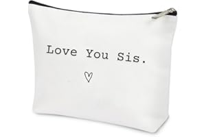 BAQRAXIA Christmas Sisters Gifts from Sister Brother, Love You Sis. Makeup Cosmetic Bag, Stocking Stuffers Birthday Graduation Gifts for Sister, Adult Women Bridal Shower Party Travel Essentials Toiletry Case