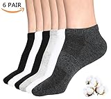 DBL Cotton Socks for Men Women with Antibacterial Natural Anti-Odor, Mesh Breathable No Show Athletic Socks (6 Packs)