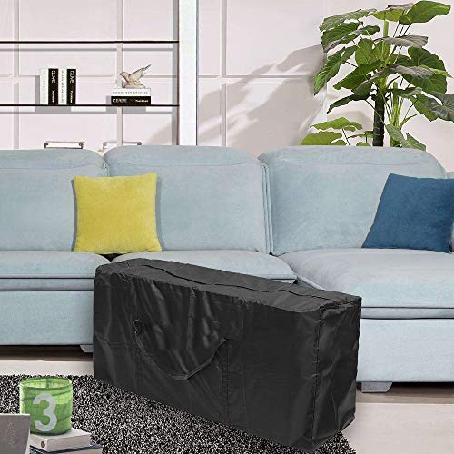 Cushion Bag, Garden Cushion, Storage Bag, Garden Cushions, Protective Cover, Oxford Storage with Carry Handle for Garden Furniture, Cushions, Christmas Trees, Black (173 x 76 x 51 cm)