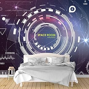 Wall Murals for Bedroom Secitific Mechanical Feeling Pictures Removable Wallpaper Peel and Stick Wall Stickers - 66x96 inches
