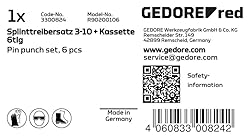 GEDORE - R90200106 RED Pin punch set d.3-10mm +case