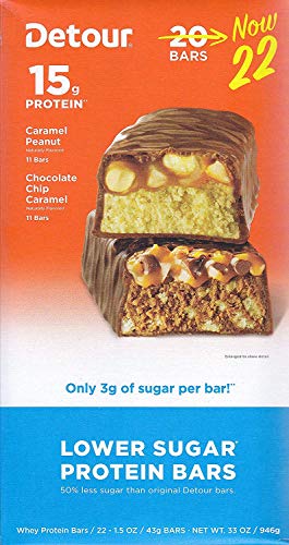 Detour Lower Sugar Protein Bar Variety Pack (22 Count, 1.5 Ounce))
