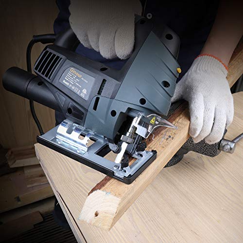 Ginour 7.0A 3000SPM Jigsaw with Laser Guide & LED, 6-level Variable Speed, Bevel Angle (0°-45°), Jig Saw Set With 3PCS Blades, Scale Ruler and Carrying Case - Thumbnail 6