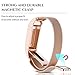 ANCOOL Compatible Fibit Flex Bands Stainless Steel Magnetic Closure Milanese Sports Wristband Compatible Fitbit Flex Tracker(NOT Compatible FELX 2) - Small Rosegold