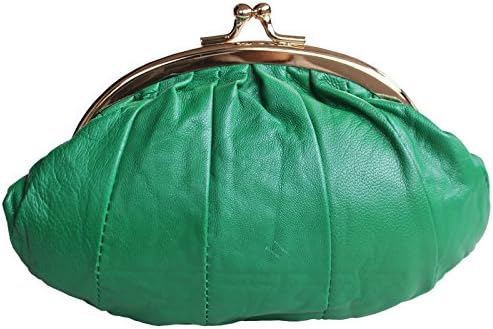 VisnowNatural Genuine Leather Women's Clutch Shell Pouch Coin Purse