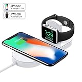 Apple Watch Charger, iWatch Charger, iPhone Wireless Charger, Ultra-thin 2 in 1 Qi Wireless Charging Pad Stand for Apple Watch Series 1/2/3 iPhone X iPhone 8/8Plus Samsung Galaxy Note Samsung