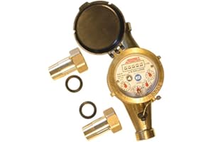 ASSURED AUTOMATION 1” Water Meter: Lead Free Brass, NSF Certified, Multi-Jet, Cubic Feet (Horizontal Installation)