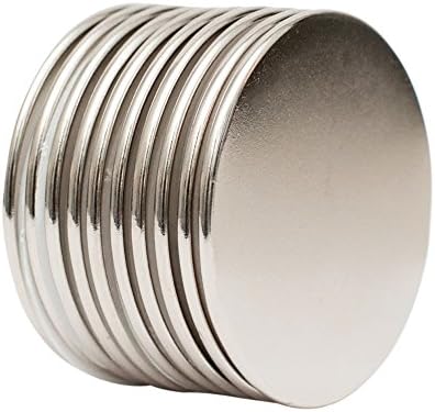 MRW Magnetics Neodymium Disc Magnets, N52 Grade 1.5โD x 0.06โH, Pack of 10. Industrial Strength, Strong, Permanent Rare Earth Magnets, DIY, Fridge, Scientific, Building, Crafts, Office Magnets.