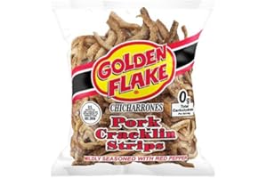 Golden Flake Pork Cracklins W/Red Pepper Seasoning 3.25 oz (Pack 4)