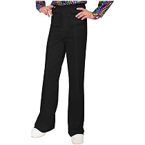 Amazon.com: Charades Men's Disco Pant Costume Bottoms, Black, W-34 ...