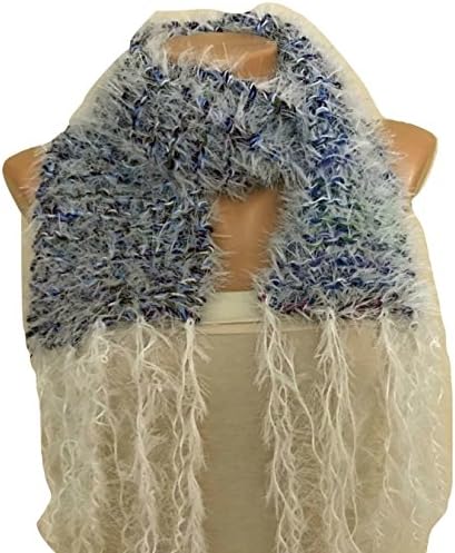 Knit Long Hairy Tassel Scarf