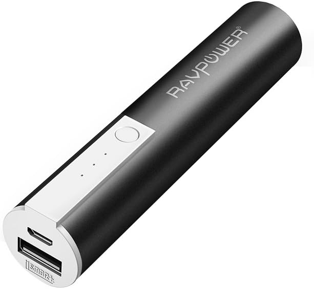 Portable Chargers RAVPower Luster Mini 3350mAh External Battery Pack Battery Bank External Phone Charger Power Pack Most Compact Power Bank with iSmart Technology for iPhone XS/XS MAX/XR and More-Black