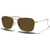 MERRY'S Retro Metal Square Aviator Polarized Sunglasses for Men Women S6028