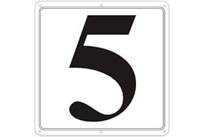 I-COWFUN Premium Aluminum Number Signs 5-12" X 12" Parking Spot Number Signs, Large Metal Numbered Signs for Floor, Dock, Court, Aisle, Field and Outdoor Use, Weather-Resistant, Easy Mounting, High Visibility