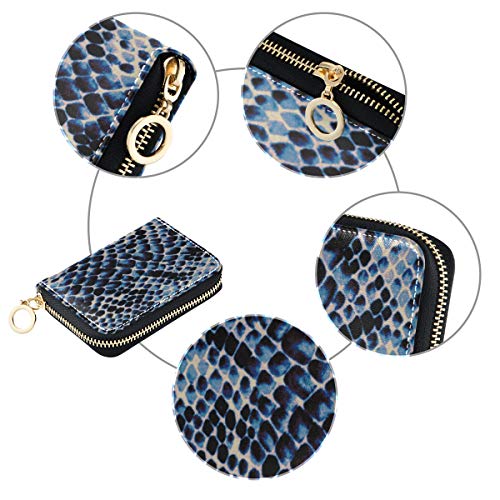 51NAd3KKFZL Cartera para Mujer, Azul, Blanco, Negro, con Textura de Piel de Serpiente, para Tarjeta de crédito, con Cremallera, Piel… Cartera para Mujer, Azul, Blanco, Negro, con Textura de Piel de Serpiente, para Tarjeta de crédito, con Cremallera, Piel… - Imagen 4