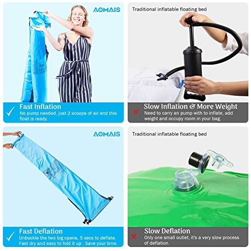 image for AOMAIS Inflatable Pool Floats Portable Floating Lounger Chair Water Ha