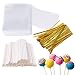 Cake Pops Making Tools,More Larger Than Other Lollipop Sticks and Clear Bags,Pack of 300