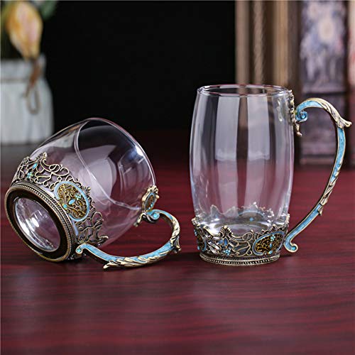 Tea Cup Coffee Mug Cups, Classical Glass Tea Cup, Unique Personalized Birthday Present Ideas for Women Grandma Mom Teachers Hot Beverages 13OZ - Thumbnail 5