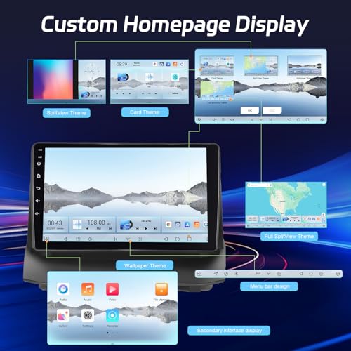 NHOPEEW 8 Core 4+64G 9 Inch Android Radio for Ford Fiesta 2009-2017 – Wireless CarPlay & Android Car GPS 3D Model Car Presentation SWC FM RDS DSP Split Screen + Rear Camera