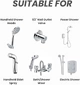 ZOTTI Shower Hose 2m Stainless Steel Replacement Universal 1/2" Fitting view 5