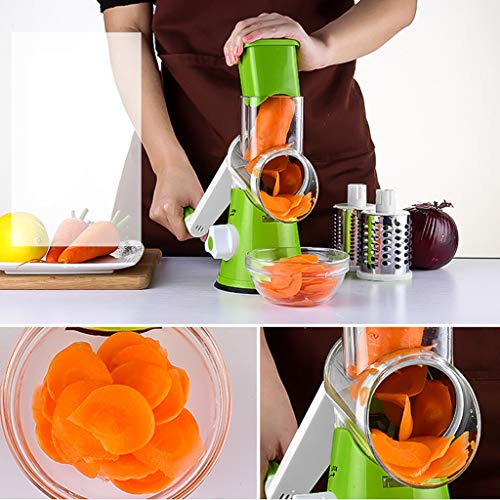 Manual Hand Held QuickPush Food Chopper, Strongest & More Container Capacity, Onion Chopper, Kitchen Vegetable Dicer, Fruit and Cheese Cutter, with 3 Dicing Blades & Keep-Fresh Lid-Kitchen Cutte - Thumbnail 3
