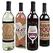 Big Dot of Happiness Teacher Appreciation - First and Last Day of School Gifts for Women and Men - Christmas Wine Bottle Label Stickers - Set of 4