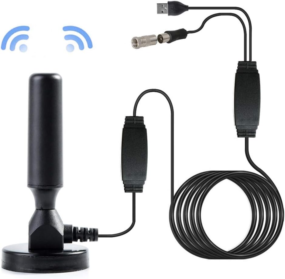 SUHAPPY 300 Miles HDTV Indoor Antenna Aerial HD Digital TV Signal Amplifier Booster Cable