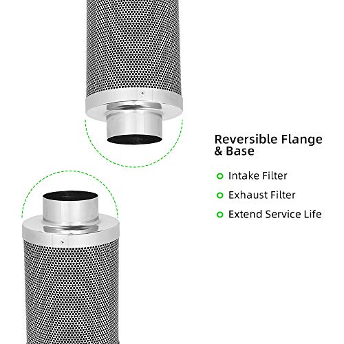 CoolGrows 4 inch Air Carbon Filter with Reversible Flange Odor Control
