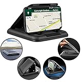 Car Phone Holder Dashboard Car Phone Mount Holder with Silicone Pad Mat Car Phone Mount Compatible with iPhone, Samsung, Android Smartphones, GPS Devices and More from 4.7 to 6.7 inches (Black)