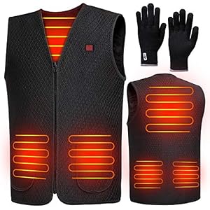EXTSUD Heated Vest for Men and Women, USB Charging Electric Body Warmer Gilet 4 Heating Zones Heated Jacket for Winter…
