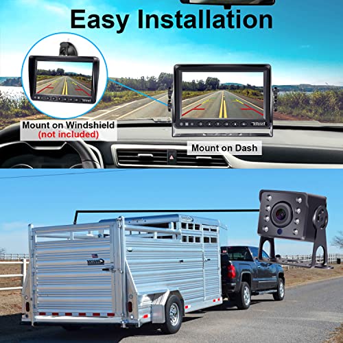 Backup Cameras for Truck, HD 1080P 2 Rear View Cameras 7 Inch LCD