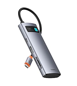 Baseus Hub USB C 7 in 1 Adattatore con HDMI 4K@60Hz, PD 100W, 3 USB-A 3.0 5Gbps, Lettore Schede SD/TF, Docking Station per Computer Portatili per MacBook/Surface ProPad/Steam Deck/Rog Ally/Samsung