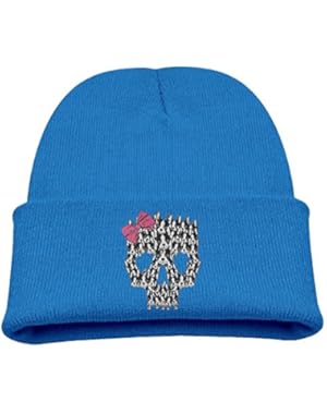 Boston Terrier Sugar Skull Kid's Hats Winter Funny Soft Knit Beanie Cap, Unisex
