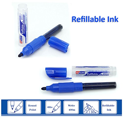 Dry Erase Markers,SKYGLORY Whiteboard Markers Set Erasable Pens,Low Odor,Bullet Tip,Medium Point,12-count Black Markers