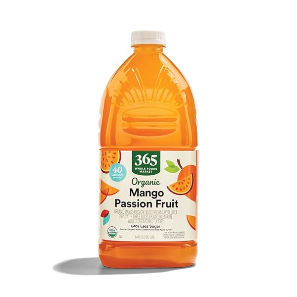 365 BY WHOLE FOODS MARKET, ORGANIC MANGO PASSIONFRUIT JUICE, REDUCED SUGAR, 64 FL OZ