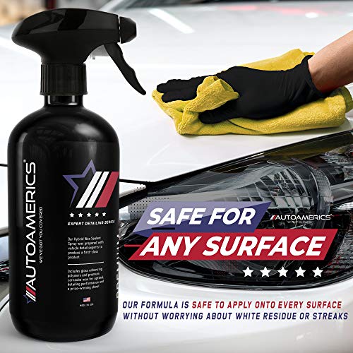 Autoamerics Hybrid Car Wax Sealant Spray - Most Advanced Quick Detailer Top Coat Polish and Sealer - with Liquid Carnauba for a Deep Hydrophobic Mirror Shine on All Surfaces - 16 Ounces Detailing Kit - Thumbnail 4
