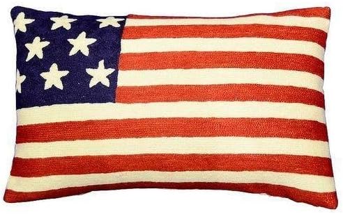 Amazon Com Kashmir Designs American Flag Pillow Cover Hand