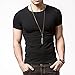 Wiekose Hyuling Gym Mens Short Sleeves T-Shirt Crew-Neck Black