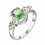 iLH® Clearance Rings,ZYooh 2018 Women Natural Gemstones Birthstone Bride Wedding Engagement Princess Rings Jewelry Gift (Green, 9)