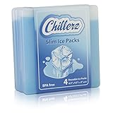 CHILLERZ Slim Reusable Ice Pack (6 Pack) for Kids Lunch Box - Ultra Slim and Lightweight Cool Cooler Packs - Long-Lasting Gel - Makes your Food Stay Fresh, Cold and Tasty