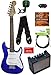 Squier by Fender Mini Strat Electric Guitar - Imperial Blue Bundle with Amplifier, Instrument Cable, Tuner, Strap, Picks, Fender Play Online Lessons, and Austin Bazaar Instructional DVD